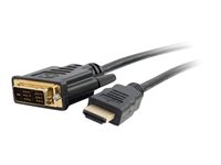 C2G 0.5m (1.6ft) HDMI to DVI Cable - HDMI to DVI-D Adapter Cable - 1080p - Adapterkabel - DVI-D hane till HDMI hane - 50 cm - skärmad - svart 42513