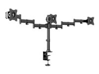 Multibrackets M Deskmount Basic Triple - Monteringssats (montering på skrivbord) - för 3 LCD-bildskärmar - stål, höggradig aluminium - svart - skärmstorlek: 15"-27" - klämma, monterbar 7350073733385